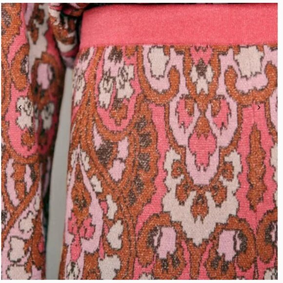 NWOT Sezane Dany Trousers Wide Leg Pull On Knit Pants Size Medium Groovy Retro - Picture 3 of 16